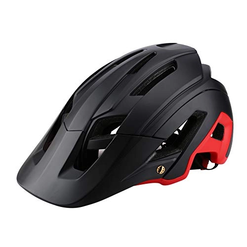 Mountain Bike Helmet : ZZD Lightweight and Breathable Bicycle Helmet, Adjustable Mountain Bike Helmet, Safety Helmet, Impact Resistance, for Adults, Men and Women, 56-63cm, black and red
