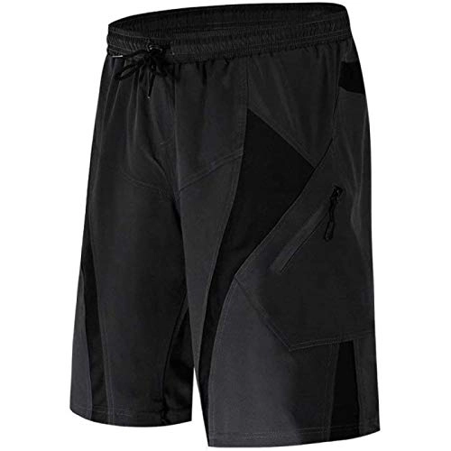 Mountain Bike Short : ANZRY Mens Cycling Shorts Bundle With Gel Padded Underliner Off Road Mountain Bike MTB Baggy Cycling Shorts With Zip Pockets, 3XL