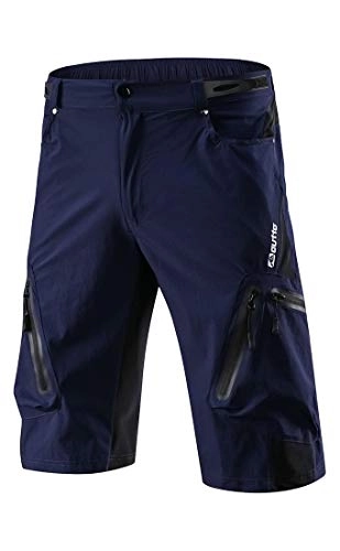 Mountain Bike Short : Arasiyama Men's Mountain Biking Shorts Bike MTB Shorts Loose Fit Cycling Baggy Lightweight Hiking Pants with 7 Zip Pockets - Blue - Small