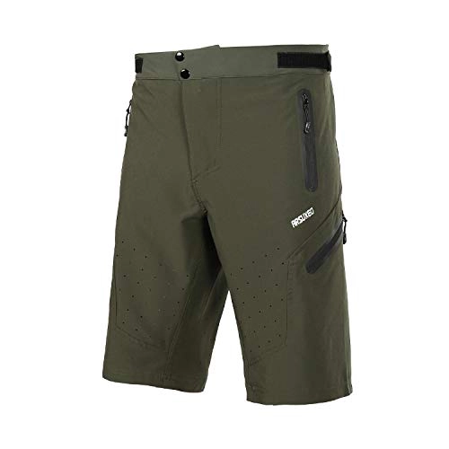 Mountain Bike Short : ARSUXEO MTB Cycling Shorts Breathable Outdoor Sports Bottom with padded for Man 1703A Green XL