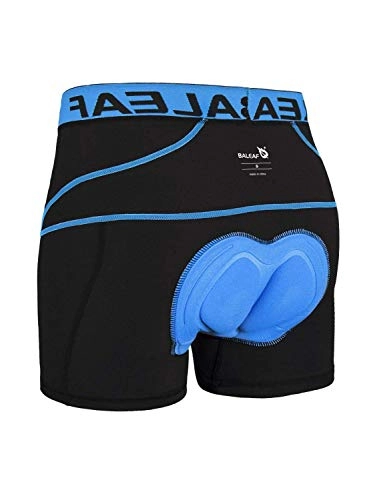 Mountain Bike Short : BALEAF Men's 3D Padded Cool Max Bicycle Underwear Shorts-Black / Blue, X-Large