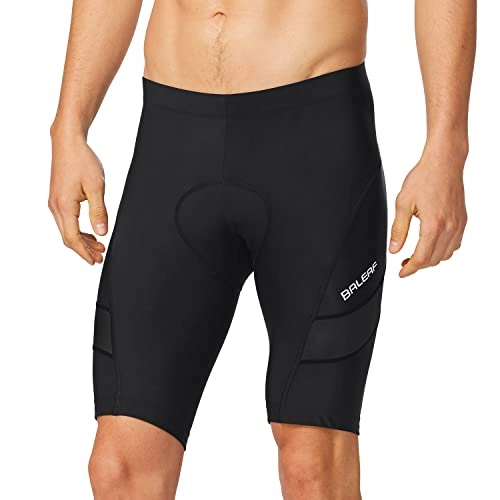 Mountain Bike Short : BALEAF Men's Cycling Shorts 3D Padded Bike Shorts UPF 50+ Quick-dry Bicycle Pants Tights Black Size L
