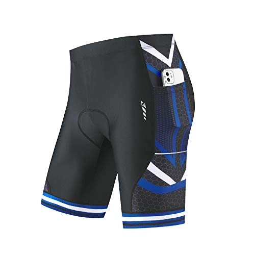 Mountain Bike Short : BALEAF Men's Cycling Shorts 4D Padded Bicycle Riding Bike Pants Pockets UPF50+ Road Bike Cycle Shorts Blue L