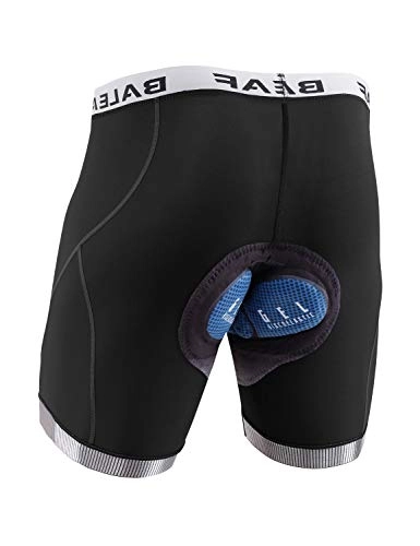 Mountain Bike Short : BALEAF Men's Cycling Underwear Bike Shorts 4D Padded Mountain Liner Biking Bicycle Undershorts Anti-Slip Black M