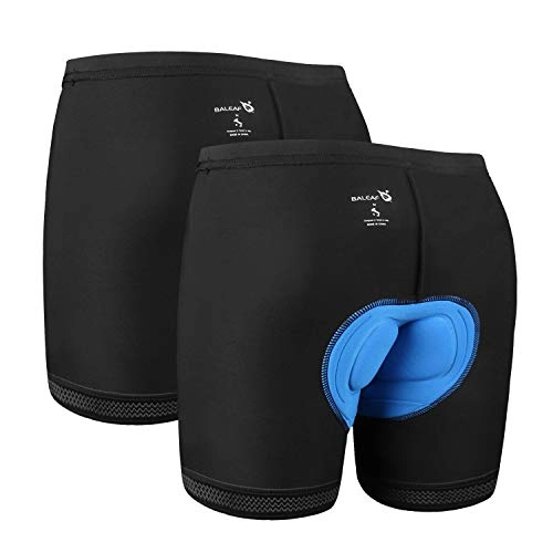 Mountain Bike Short : BALEAF Men's Cycling Underwear Padded Cycle Undershorts MTB Bike Shorts 2 Pack Black Size L
