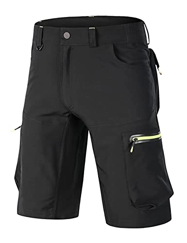 Mountain Bike Short : Bestgift Men's summer quick-drying pants loose stretch breathable outdoor cycling pants mens mountain bike cycling shorts mens black XXXL
