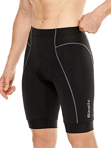 Mountain Bike Short : Bicolic Mens Biking Shorts, 3D Padded Cycling Pants MTB Liner Underwear Plus Size Underpants Black XX-Large