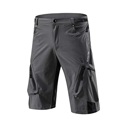 Mountain Bike Short : CHERSH Summer quick-drying breathable outdoor cycling sports mountain bike shorts Blue-Xl (Color : Grey, Size : L)