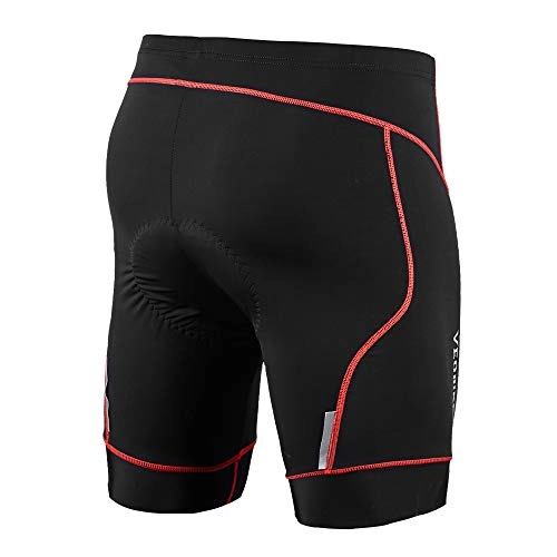 Mountain Bike Short : Cycorld Men's Cycling Shorts 4D Padded Road Bike Shorts mountain biking shorts Breathable Quick Dry shorts for men (Black / Red, Medium 30"-32")