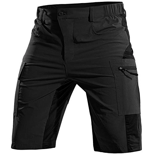 Mountain Bike Short : Cycorld Men's MTB Shorts Baggy Mountain-Bike-Shorts for Men (New Black, L)