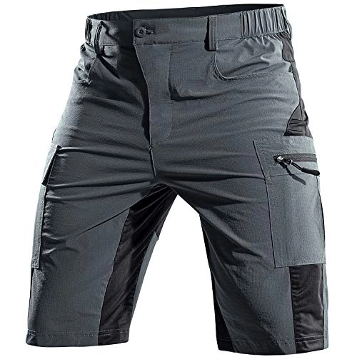 Mountain Bike Short : Cycorld Men's MTB Shorts Baggy Mountain-Bike-Shorts for Men (New Grey, 3XL)
