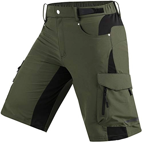 Mountain Bike Short : Cycorld Men's-MTB-Shorts-Mountain-Bike-Shorts Loose Fit Baggy Cycling Shorts with Zip Pockets