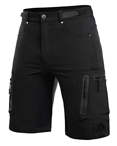 Mountain Bike Short : Cycorld Mens Mountain Biking Shorts Bike MTB Shorts Loose Fit Cycling Baggy Lightweight Pants with Zip Pockets No Padded