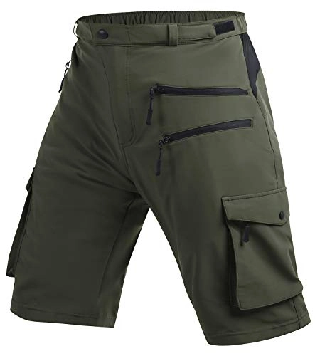 Mountain Bike Short : Cycorld Mens MTB Shorts Mountainbike Bike Shorts (Green, XXL)