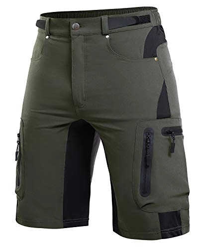 Mountain Bike Short : Cycorld MTB-Shorts-Men-Mountain-Bike-Shorts, Loose-fit Bicycle Cycling Shorts Mens MTB Baggy Shorts Relaxed with 6 Pockets (New Green, XL)