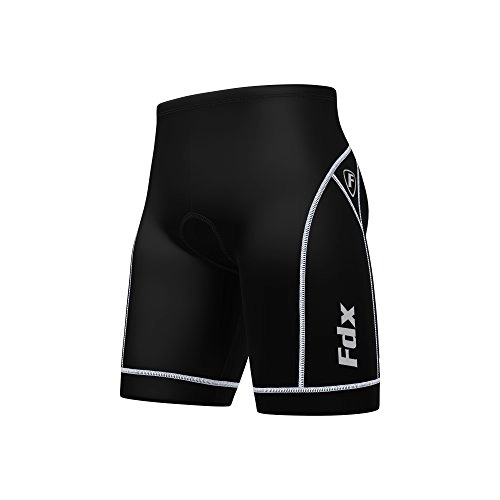 Mountain Bike Short : FDX Mens Quality Cycling Shorts Coolmax Padding Outdoor Cycle Gear Tight Shorts (Black / White, Small)