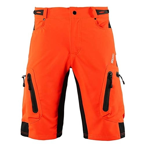 Mountain Bike Short : LANCYG Cycling shorts XL-XXL Men Cycling Shorts Polyester Outdoor Sport Downhill Shorts Breathable Loose Fit MTB Bicycle Shorts Cycle shorts (Color : Orange, Size : XXL)