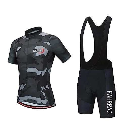 Mountain Bike Short : Men's Cycling Jersey Set Professional Team MTB Clothing and 9D Cushion Shorts Padded Suit Summer Short Sleeve Bicycle Jersey Shirts (TYP-5, Medium)