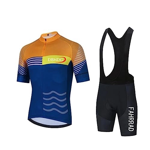 Mountain Bike Short : Men's Cycling Jersey Set Summer Mountain Bike Shirt and 3D Padded Cycling Shorts Breathable MTB Short Sleeve Cycling Clothing (TYP-9, S)