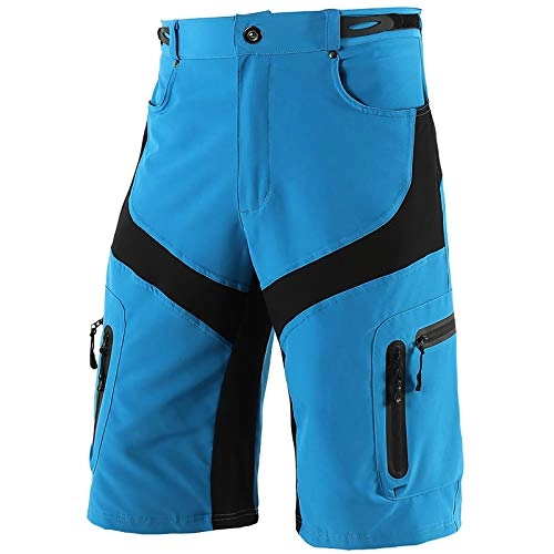 Mountain Bike Short : Men's Cycling MTB Shorts Bike Shorts Baggy Shorts MTB Shorts Waterproof Breathable Moisture Wicking Sports Solid Color Polyester Spandex Mountain Bike MTB Road Bike, Blue, S