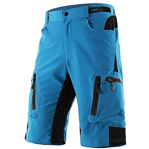 Mountain Bike Short : Men's Cycling MTB Shorts Spandex Polyester Bike Shorts Baggy Shorts MTB Shorts Breathable Quick Dry Waterproof Zipper Sports Mountain Bike MTB Road, Color Blue, XL