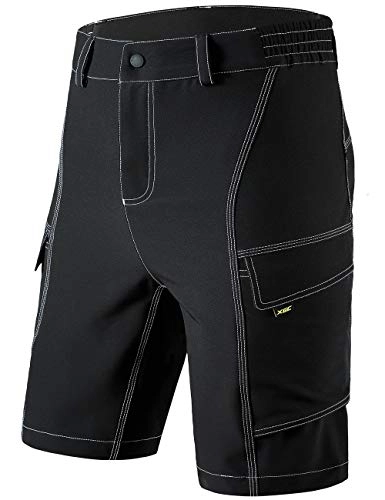 Mountain Bike Short : Men's Cycling Shorts Bike Bicycle MTB Mountain Bike Shorts Loose Fit Cycling Baggy Cycle Pants (Black, XL)