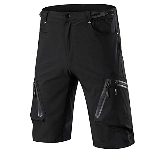 Mountain Bike Short : Men'S Mountain Bike Shorts Cycling Shorts Breathable Loose Fit For Outdoor Sports Running Short Trousers Whole Black Xl