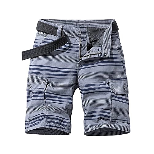 Mountain Bike Short : Men Shorts with Pockets Casual Thin Striped Five-Point Shorts Summer Running Booty Rugby Board MTB Golf Cycling Work Gym Walking Shorts (No Belt) Army Green