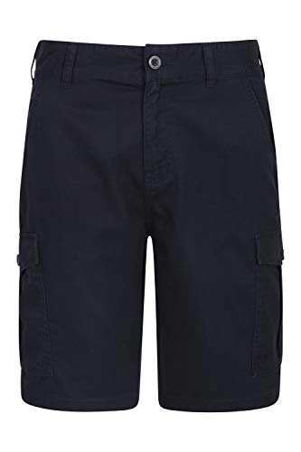 Mountain Bike Short : Mountain Warehouse Lakeside Mens Shorts - 100% Durable Twill Cotton Cargo Shorts, Durable Summer Shorts, 6 Pockets - for Walking, Running, Hiking & Camping Navy 36W