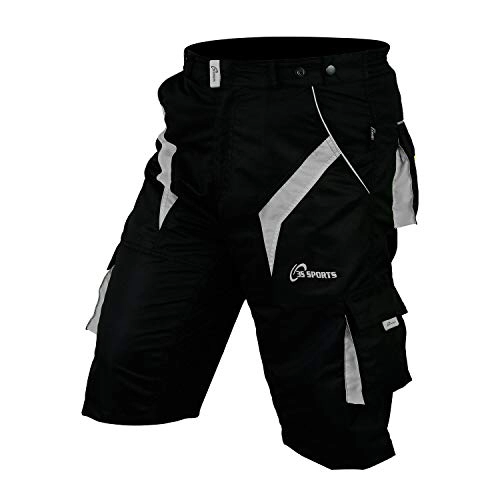 Mountain Bike Short : MTB Cycling Short Off Road Bicycle With CoolMax Padded Liner Shorts New (Grey / Black, XXL)