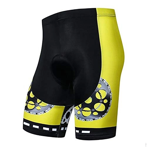 Mountain Bike Short : Nobenx Cycling shorts Mountain Cycling Shorts Men / Women's Bike Short 3D Padded Pro Team Clothing Bicycle Bottom Road Youth Wear Black Yellow (Color : Yellow, Size : Medium)