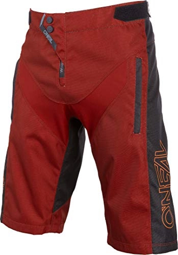 Mountain Bike Short : O'Neal | Mountainbike-Pants | MTB Mountain Bike DH Downhill FR Freeride | Durable mesh material, stretch inserts | Element FR Shorts Hybrid | Adult | Red Orange | Size 28 / 44