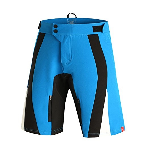Mountain Bike Short : SAENSHING Men's Loose-Fit Waterproof Cycling Shorts Breathable Baggy MTB Shorts Quick Dry (M, BLUE)