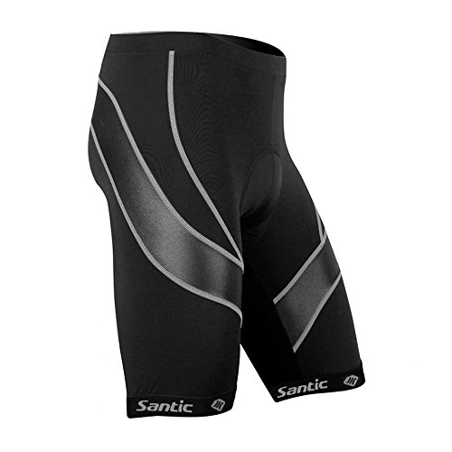 Mountain Bike Short : Santic Cycling Shorts Men Padded Cycle Shorts Mens Bike Shorts MTB Shorts for Men Black EU M