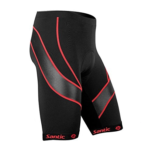Mountain Bike Short : Santic Cycling Shorts Men Padded Cycle Shorts Mens Bike Shorts MTB Shorts for Men Red EU L