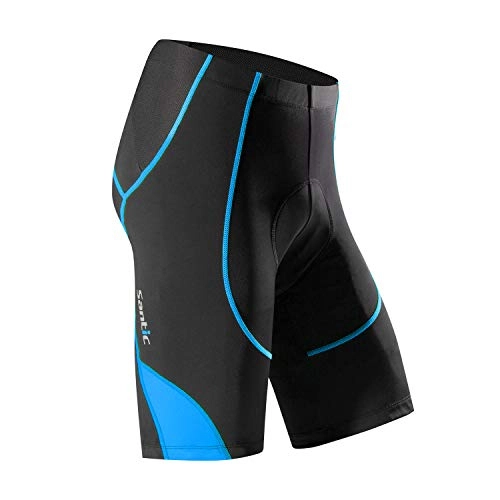 Mountain Bike Short : SANTIC Men's 3D COOLMAX Padded Cycling Shorts Road Bike Shorts Black / Blue-Large