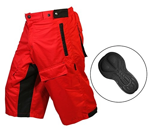 Mountain Bike Short : Select ProComfort MTB Mountain Bike Baggy Shorts with Lycra CoolMax Padded Liner (XL: 36-38)