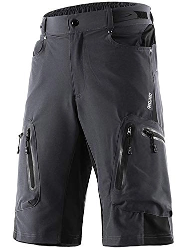 Mountain Bike Short : sigando MTB Men's Shorts, Quick-Drying Outdoor Sports Mountain Bike Cycling Shorts - Grey - XL