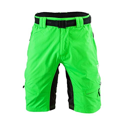 Mountain Bike Short : SILVINI Men's Rango MTB Shorts in Forest with Belt - Rear Ventilation Elastic Panels and 2 Pockets - XL