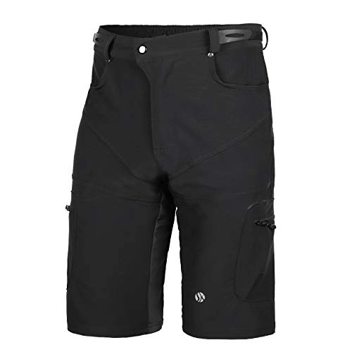 Mountain Bike Short : SKYSPER MTB Shorts Men Mountain Bike Shorts Loose Fit Baggy Cycling Shorts for Running Outdoor Sports Black