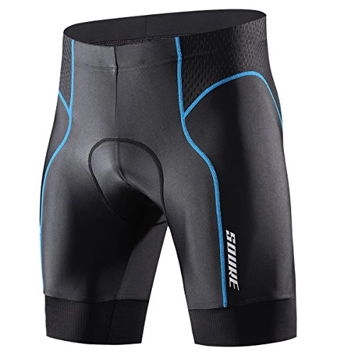 Mountain Bike Short : Souke Sports Men's Cycling Shorts 4D Padded Road Bike Shorts Breathable Quick Dry Bicycle Shorts, New Blue L
