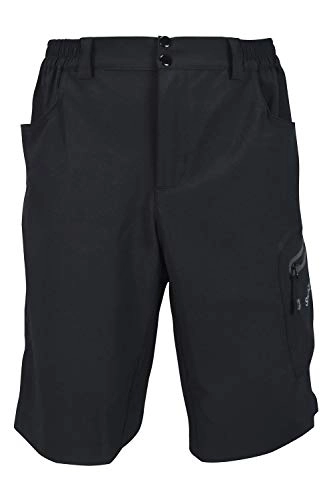 Mountain Bike Short : Sundried Mens Mountain Bike Shorts Pro Range MTB Cycling Clothing (L, Black)