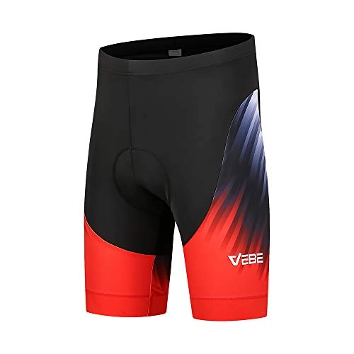Mountain Bike Short : VEBE Men's Cycling Shorts 3D Gel Padded Mountain Bike Bicycle Biking Tight-Fitting Riding Pants - black - X-Large