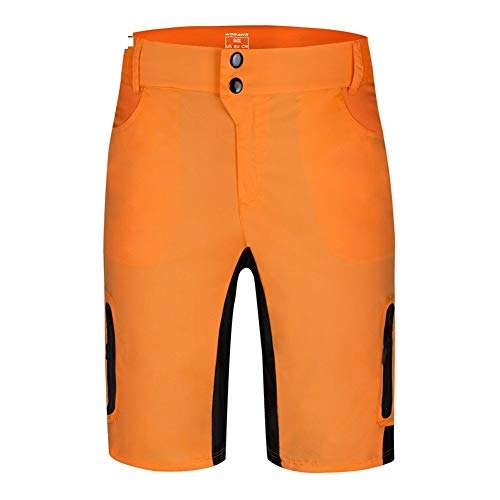 Mountain Bike Short : WBNCUAP Off-road motorcycle mountain road bike downhill pants water repellent riding shorts casual pants five-point pants (Color : Orange, Size : Small)