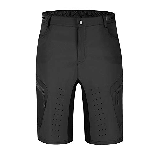 Mountain Bike Short : WBNCUAP Off-road motorcycle mountaineering shorts off-road mountain bike professional riding breathable perspiration five-point shorts (Color : Black, Size : X-Large)