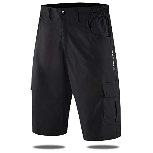 Mountain Bike Short : WBNCUAP Reflective Cycling Shorts Zipped Pockets Outdoor Sports MTB Mountain Bike Bicycle Riding Trousers Water Resistant Short (Color : BL134, Size : Large)