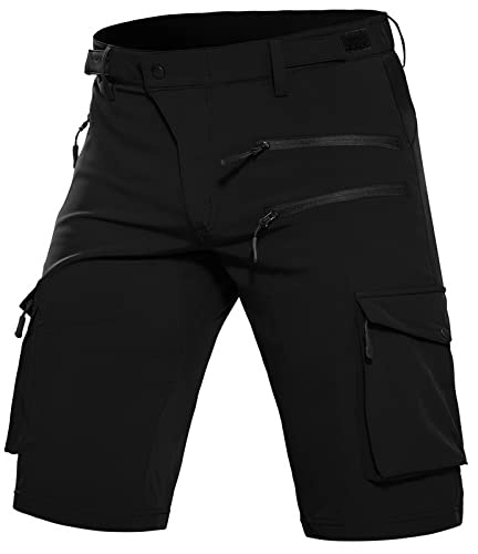 Mountain Bike Short : Wespornow Men's-Mountain-Bike-Shorts-MTB-Cycling-Shorts with Zipper Pockets (Black, M)