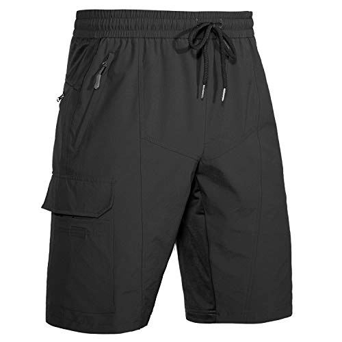 Mountain Bike Short : Wespornow Men's-MTB-Mountain-Bike-Cycling-Shorts, Baggy-Breathable-Bike-Shorts with Pockets (Black, 3XL)