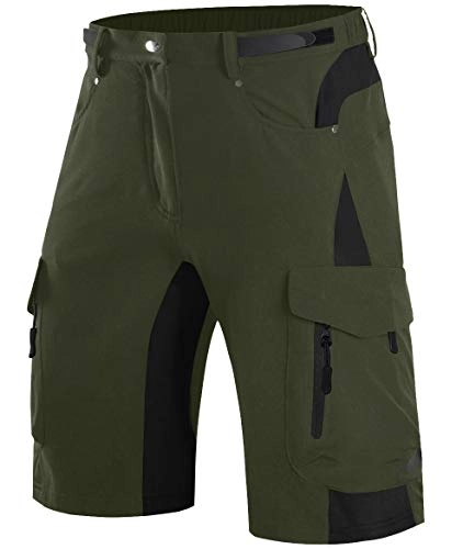 Mountain Bike Short : Wespornow Mountain-Bike-MTB-Shorts for Men (Green, Large)
