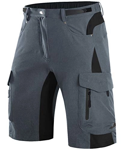 Mountain Bike Short : Wespornow Mountain-Bike-MTB-Shorts for Men (Grey, M)